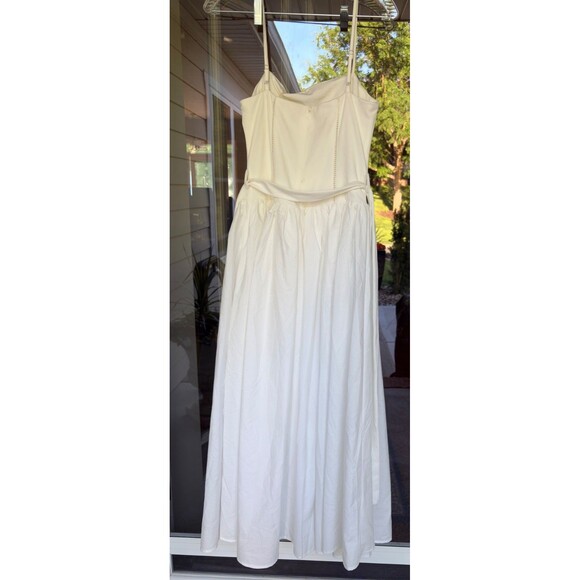 NWT: Commonsense:  White Sleeveless Maxi Dress: SZ L   Cottage Core Y2K Boho - Picture 15 of 15